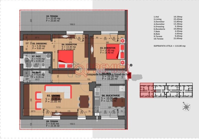Oltenitei penthouse Soseaua Oltenitei - 3 Camere - 2x Terase - Parcare